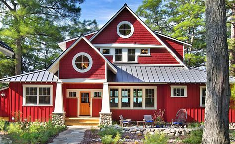 A Cottage Painted Red Interiors By Color