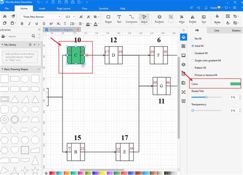 Critical Path Precedence Diagram Edrawmax Editable Template In 2021