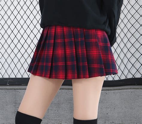 Red And Blue Plaid Pleated Skirt · Sandysshop · Online Store Powered By