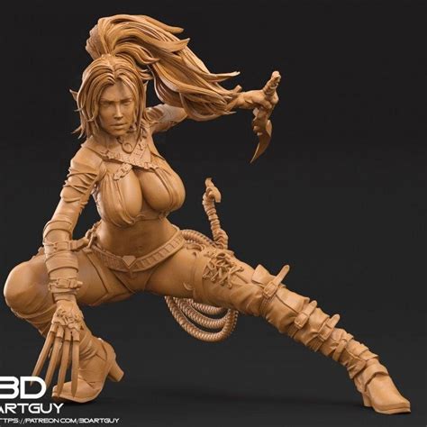 Elf Pinup Female Fighter Assassin Rogue Pc Or Npc 28mm 32mm Scales