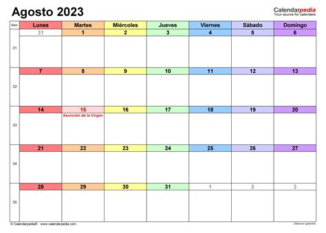 Calendario Agosto 2023 En Word Excel Y Pdf Calendarpedia Imagesee