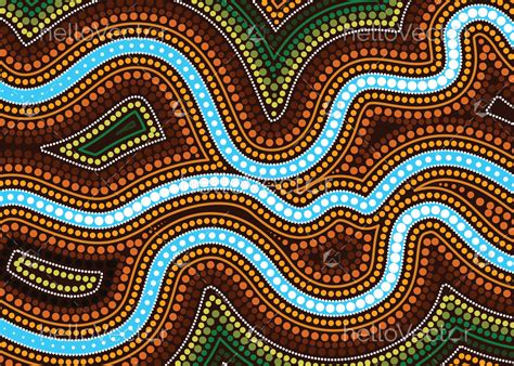 River Aboriginal Art Vector Painting With River Download Graphics