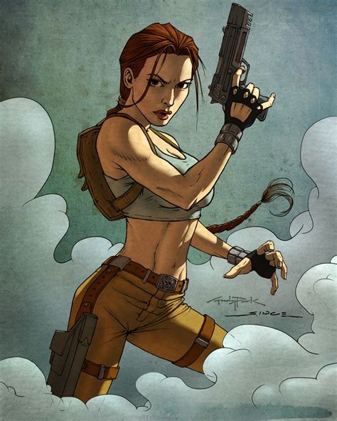 Lara Croft Tomb Raider By Steve Ince Inked And Coloured From An Andy Park Pencil Drawing I