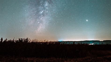Milky Way Starry Sky Horizon Stars Night Picture Photo Desktop