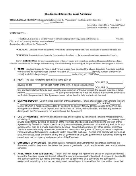 free rental lease agreement templates 13 word pdf eforms - free texas