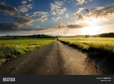 Long Straight Road Image And Photo Free Trial Bigstock