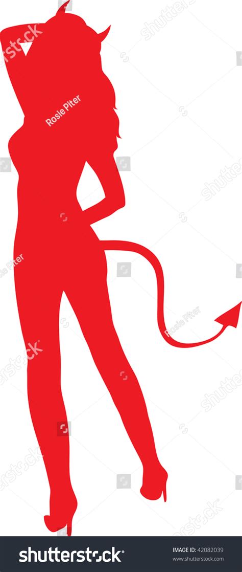 Clip Art Illustration Of A Silhouette Of A Sexy Devil Woman Shutterstock