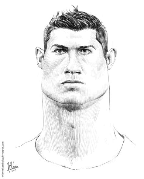 Cristiano ronaldo cartoon portrait drawing vector image. Cristiano Ronaldo (Caricature)