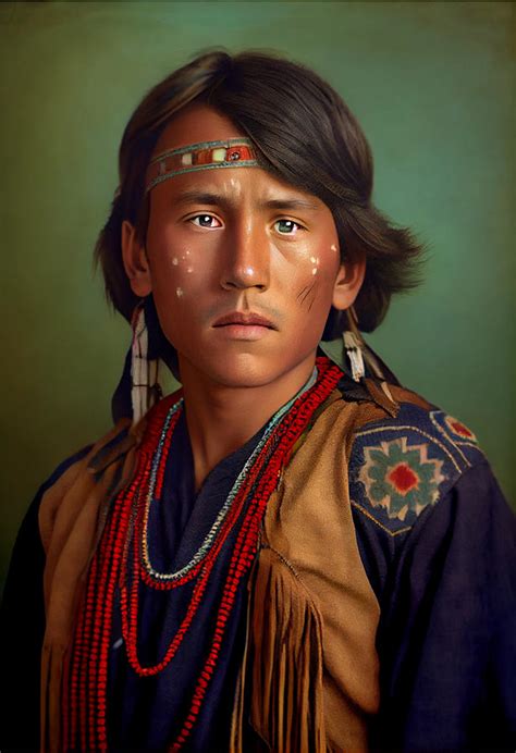 Very Handsome Young Native American Indian Boy By Asar Studios Digital