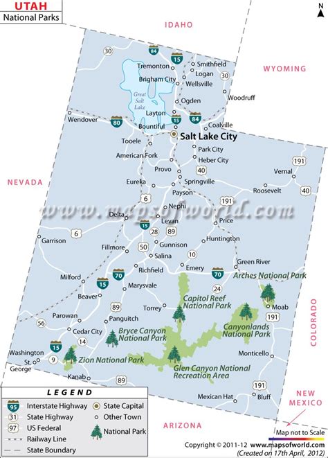 Utah National Parks Map Map Of Utah National Parks Utah National