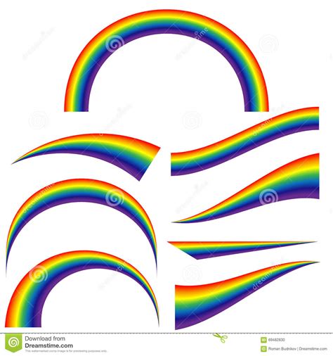 Illustration Of A Set Different Shapes Rainbows Stock Vector