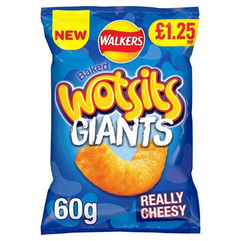 Walkers Wotsits Giants Really Cheesy Snacks Crisps Pmp 60g Bb Foodservice