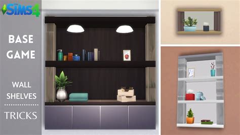 In Wall Shelves Tricks 💎 Base Game No Cc The Sims 4 Build Tutorial