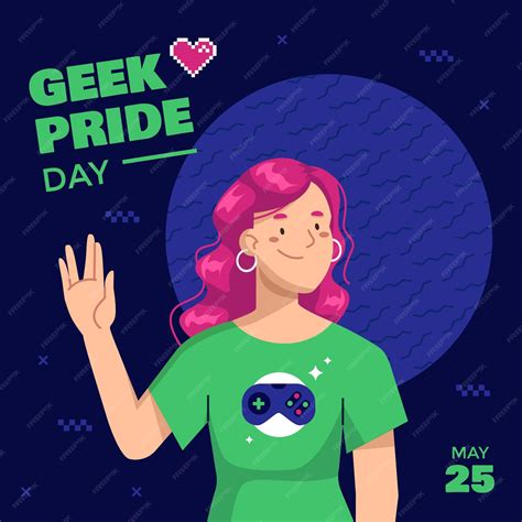 Free Vector Organic Flat Geek Pride Day Illustration