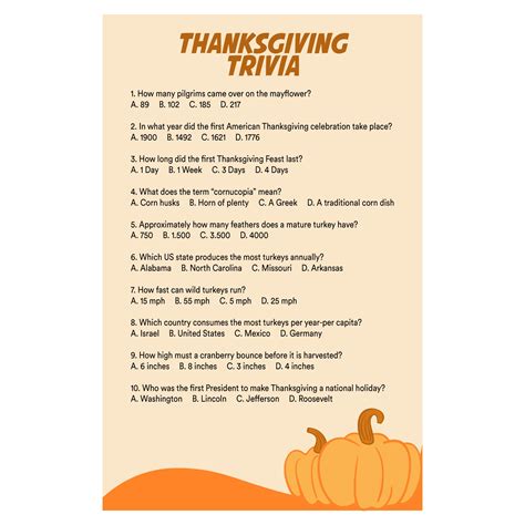 Thanksgiving Trivia Quiz 10 Free Pdf Printables Printablee