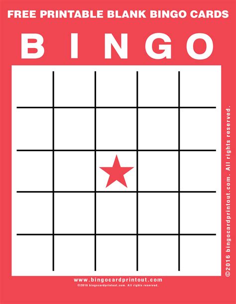 Blank Bingo Cards Printable Free Free Printable Card