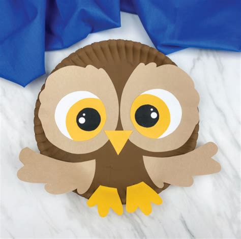 Paper Plate Owl Craft For Kids Free Template