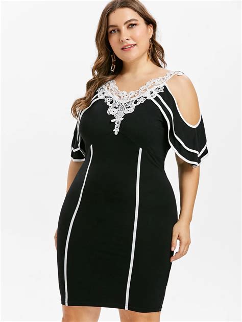 Wipalo Plus Size 5xl Cold Shoulder Tiered Sleeve Dress Summer V Neck Half Sleeves Elegant