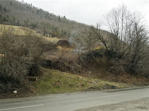 Roadside Landscape Along Mountain Roads In Georgia Stock Image Image