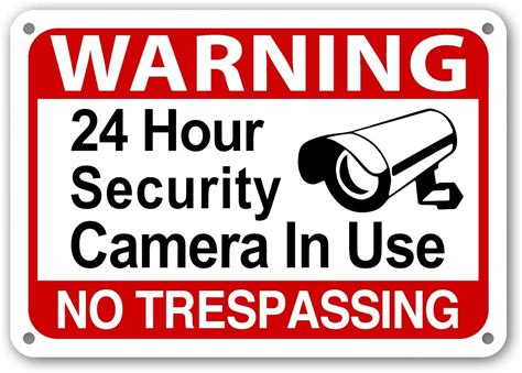 Amazon Com Hour Video Surveillance Sign Cctv Warning Signs Home Security X Signs Rust