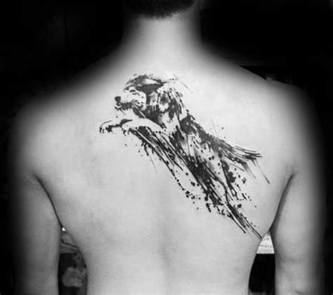 Jumping Wolf Watercolor Tattoo Ideas On Guys On Back Watercolor