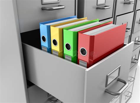 Our file cabinet folders come in different colors, sizes and prices. Binder Folders In Filing Cabinet Royalty Free Stock Image ...