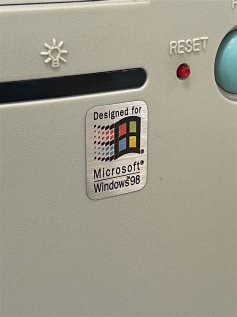 Windows 98 Case Badge Sticker Metallic Geekenspiel