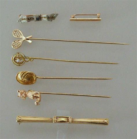 Lot Of 14k And 10k Gold Vintage Stick Pins