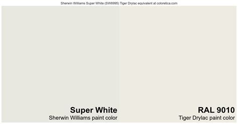 Sherwin Williams Super White Tiger Drylac Equivalent Ral