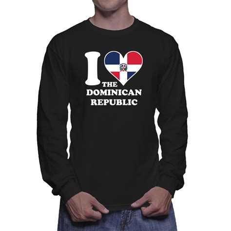 I Love The Dominican Republic Dominican Flag Heart Long Sleeve T Shirt T Shirts Tank Tops