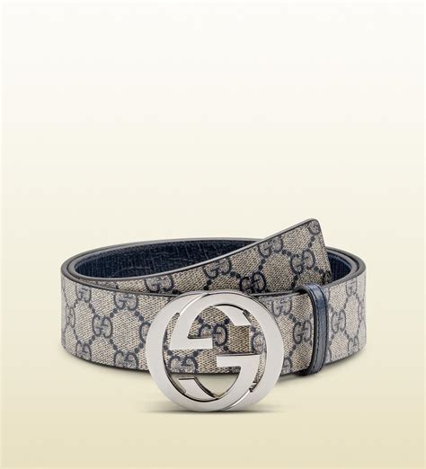 Gucci Belt With Interlocking G Buckle In Blue For Men Lyst