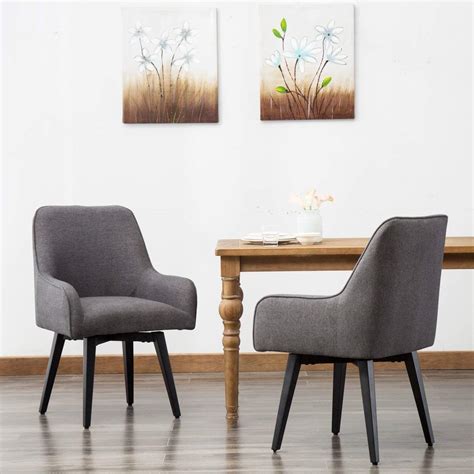 Upholstered Swivel Kitchen Chair With Armrests Comfortable Armchair For