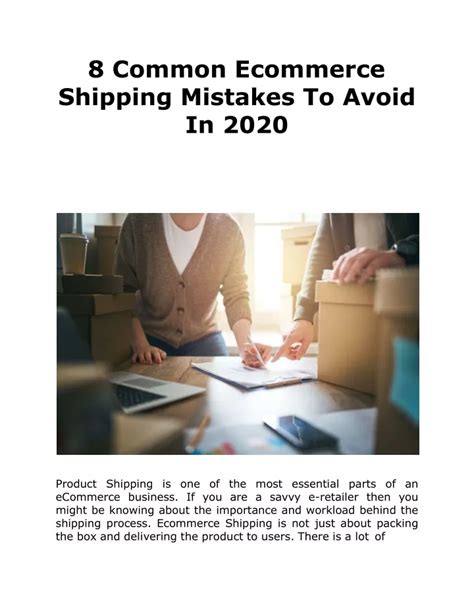 Ppt 8 Common Ecommerce Shipping Mistakes To Avoid In 2020 Powerpoint