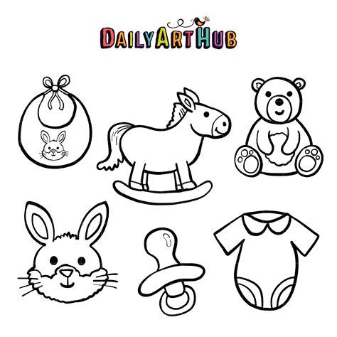 Baby Stuff Sketches Clip Art Set Daily Art Hub Free Clip Art Everyday
