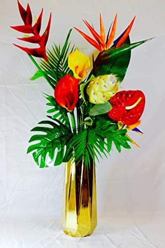 Use our beautiful artificial flowers to brighten up your home all year round. Amazon.com: Artificial Tropical mixed tropical flowers ...
