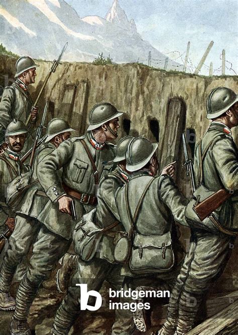 First World War Soldiers Of The Italian Army In The Trenches 1916
