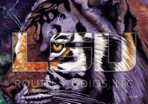 Lsu Art Print On The Prowl Tiger Eye Art Print Mike The Tiger