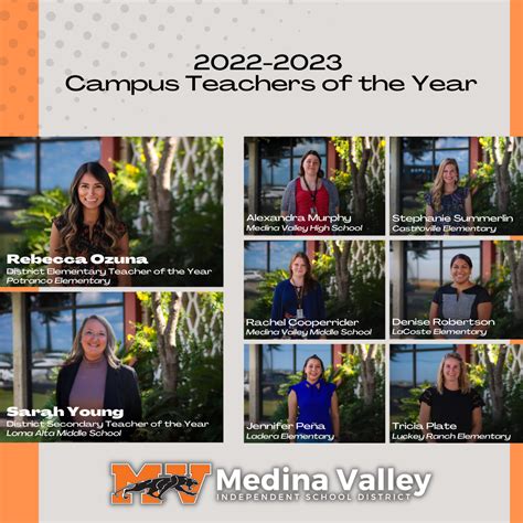 District Teachers Of The Year Announced Medina Valley Middle School