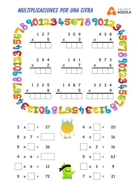 Multiplicación por una cifra interactive worksheet Preschool writing