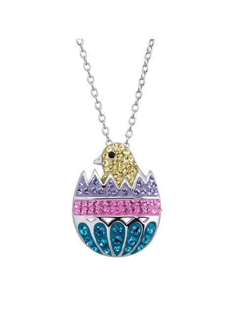 Brilliance Fine Jewelry Luminesse Easter Egg Chick Pendant Necklace