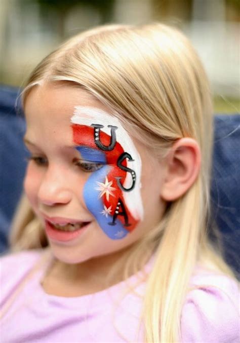 Easy 4th Of July Face Painting Ideas Fourth Of July Usa Red White