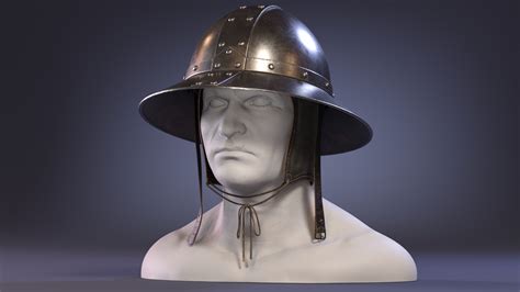 3d Model Kettle Hat Medieval Helmets