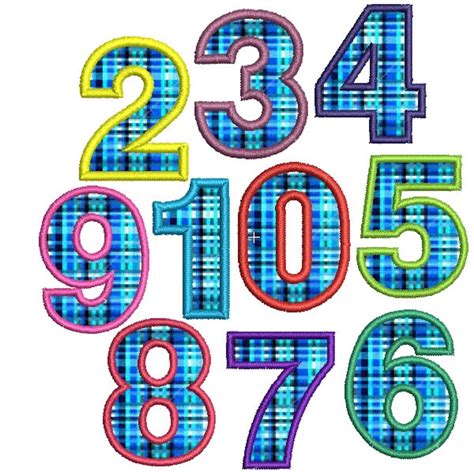 Applique Number Embroidery Design Numbers Applique Design Set Etsy