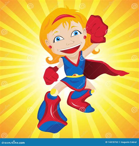 Super Hero Girl Stock Vector Illustration Of Determined 14418762