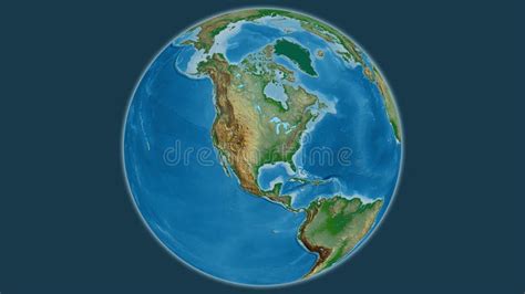 Physical World Map America Centered Stock Illustrations 264 Physical