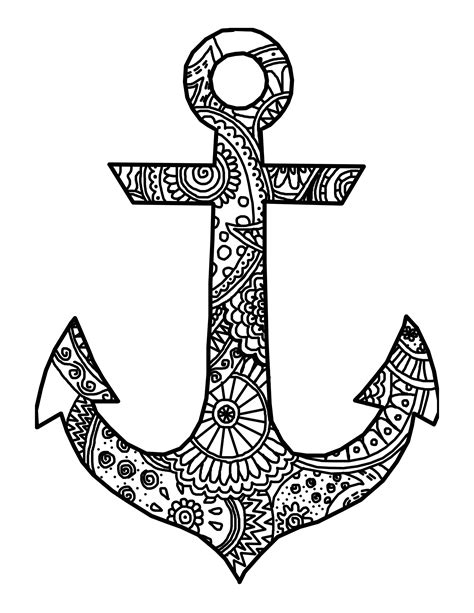 Pages Anchor Coloring Clipart Anchors Chain Popular Logo Adults Library