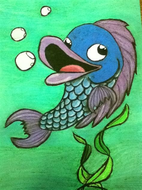Oil Pastel Fish My Friend Made This D Oil Pastel Art Cool Art