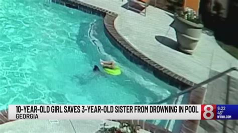 10 Year Old Girl Saves Sister From Drowning In Pool
