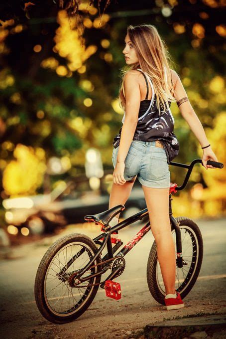 Lovely Young Woman Riding A Bmx Bicycle 54ka Photo Blog