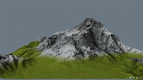 3d Model Mountain With Grass On Top Vr Ar Low Poly Cgtrader